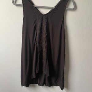 Black sleeveless top, size medium.